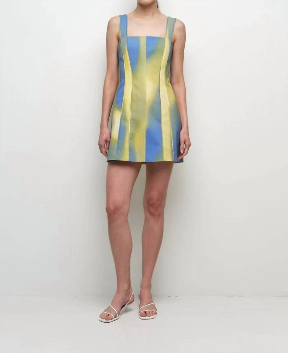 NEW SIMKHAI calyx mini dress in golden hour twilight